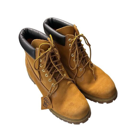 Timberland Men’s Tan Leather Premium 6-Inch Waterproof Boots Size 13 - Picture 1 of 8